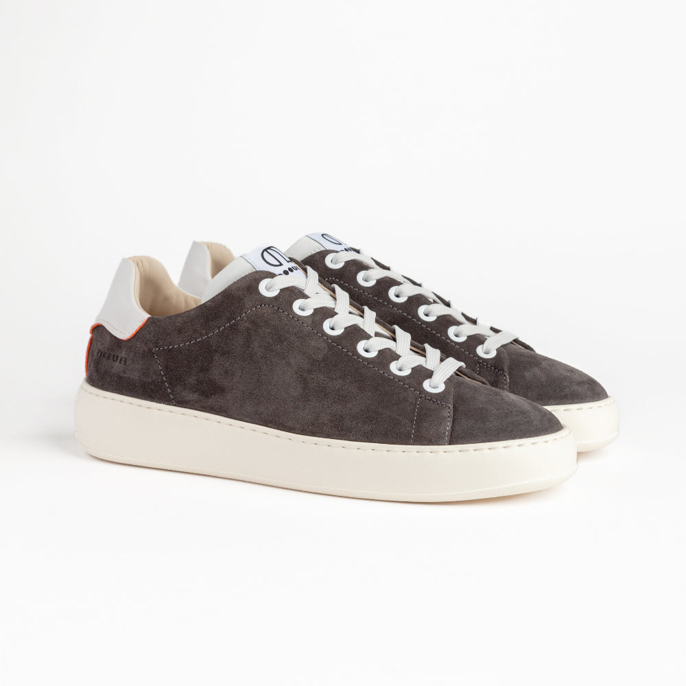 BATIK 2634 LOW SNEAKER IN GREY SUEDE AND WHITE REFLECTIVE NYLON   