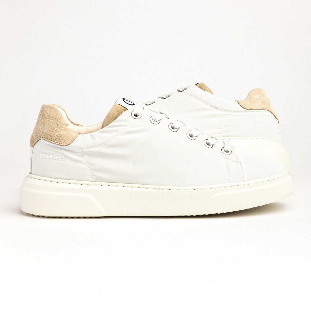 COPSE 08 LOW SNEAKER IN REFLECTIVE NYLON AND BEIGE SUEDE