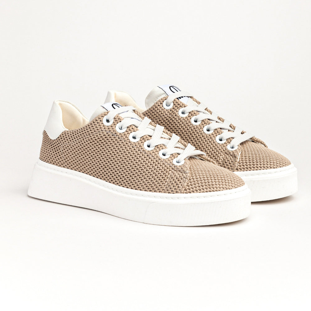 GAUS 24 LOW SNEAKER IN BEIGE BREATHABLE FABRIC AND REFLECTIVE NYLON