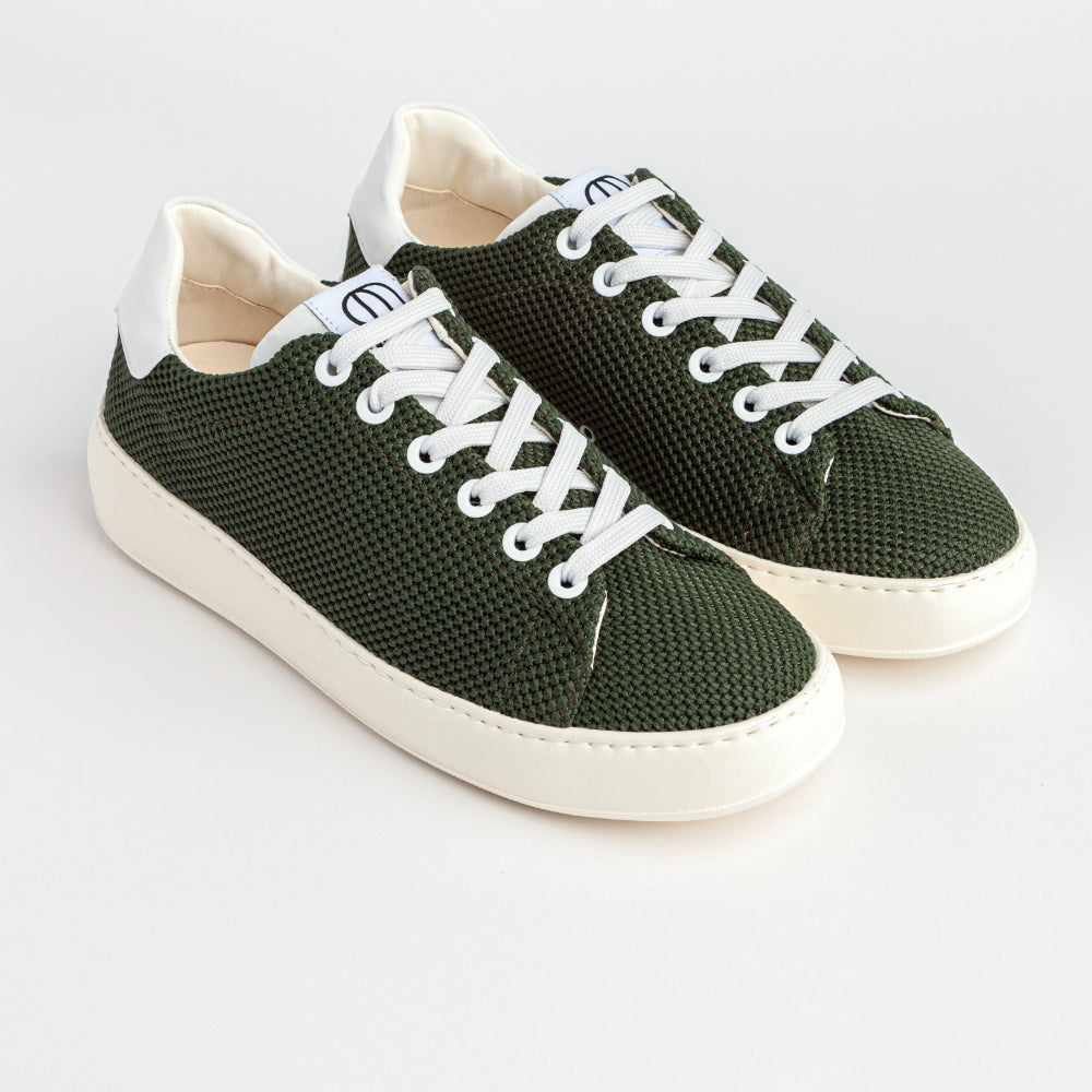 GOST 55 LOW SNEAKER IN GREEN MILITARY BREATHABLE FABRIC AND REFLECTIVE NYLON 
