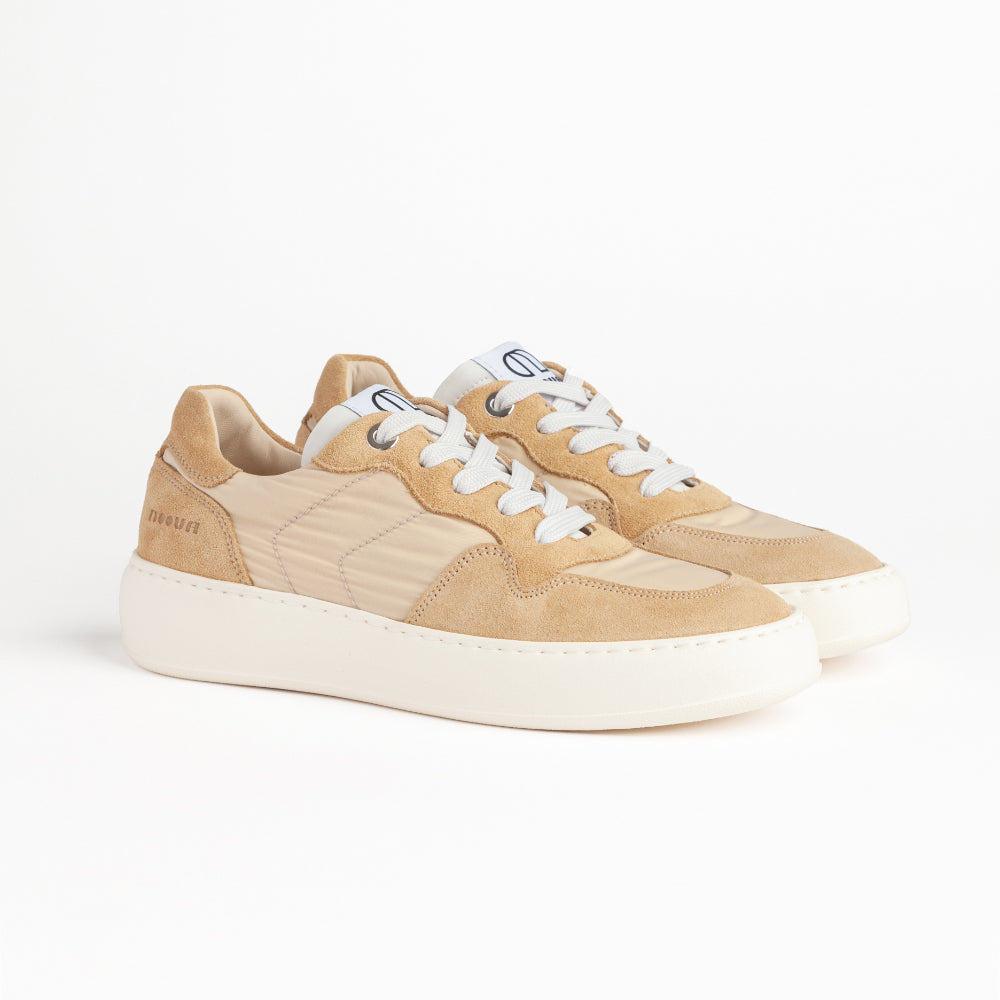 MAGIC 2611 LOW SNEAKER IN BEIGE SUEDE AND REFLECTIVE NYLON  
