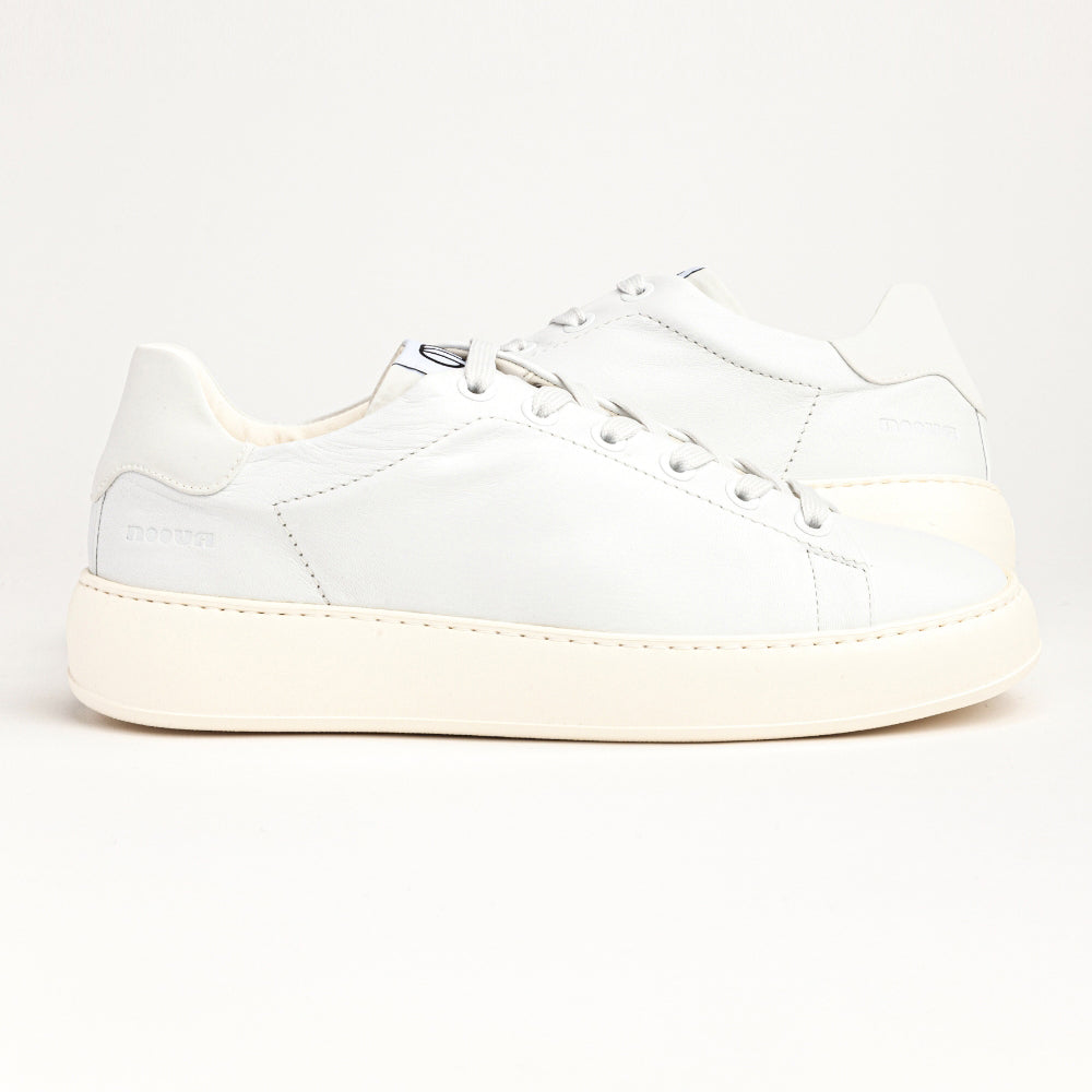 OXÈ 42 LOW SNEAKER IN WHITE NAPPA AND REFLECTIVE NYLON