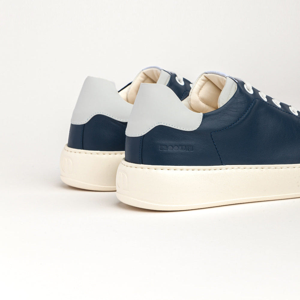 OXÈ 42 LOW SNEAKER IN NAVY NAPPA AND REFLECTIVE NYLON